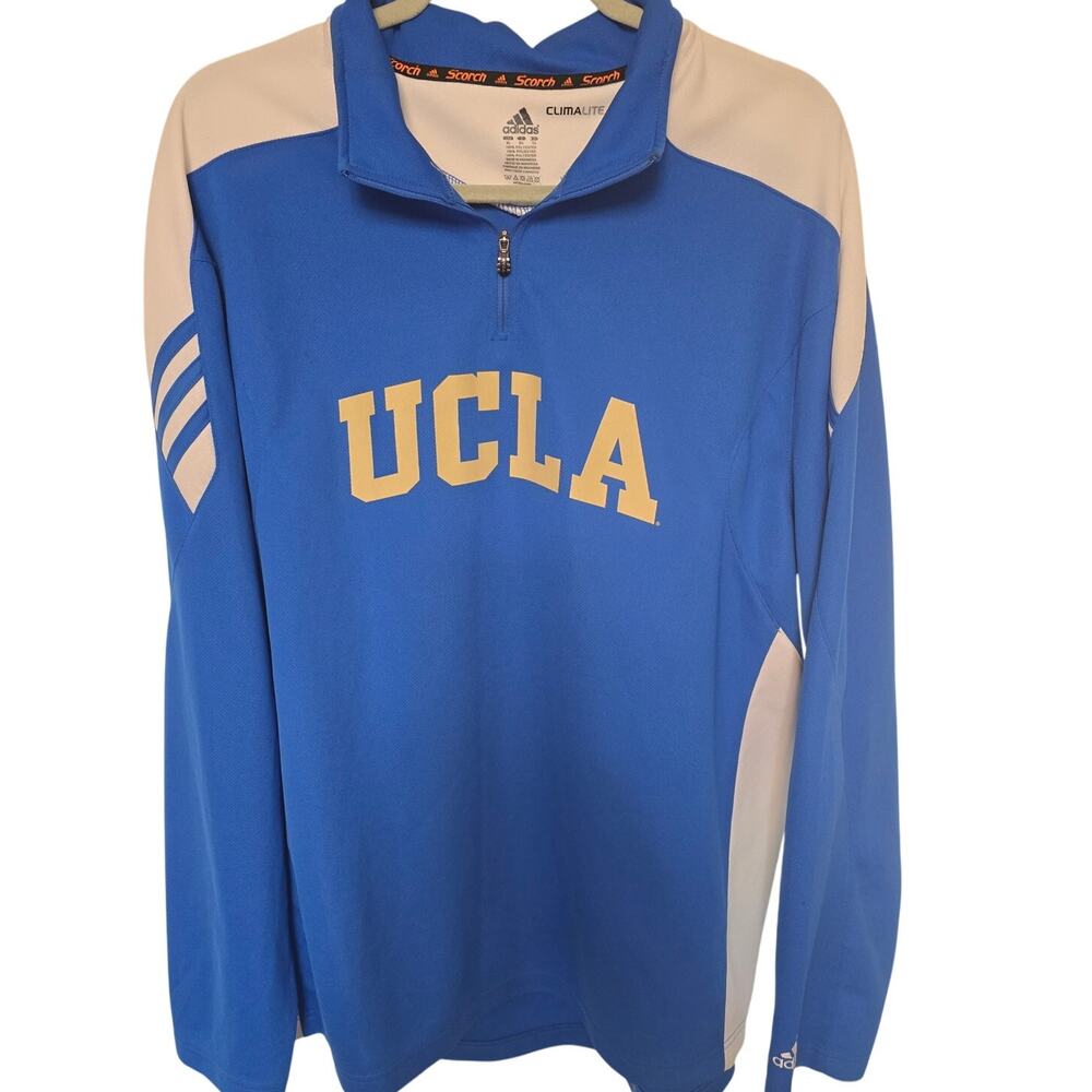 Adidas UCLA Bruins Mens XL ClimaLite Scorch 1/4 Zip Pullover Blue NWOT NEW
